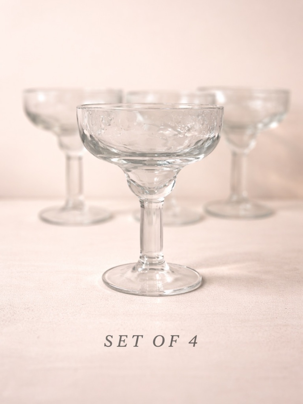 Libbey Yucatan Margarita Glass Set of 4 NWT | Artisan Textured Glassware